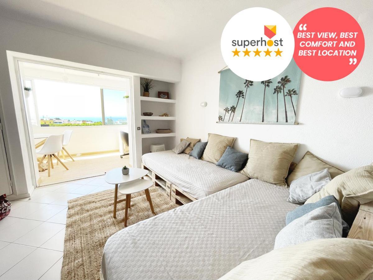 Panoramic Seaview - 2 Bedroom, Main Ave, 15 Min Walk Beach, Workspace Albufeira Extérieur photo